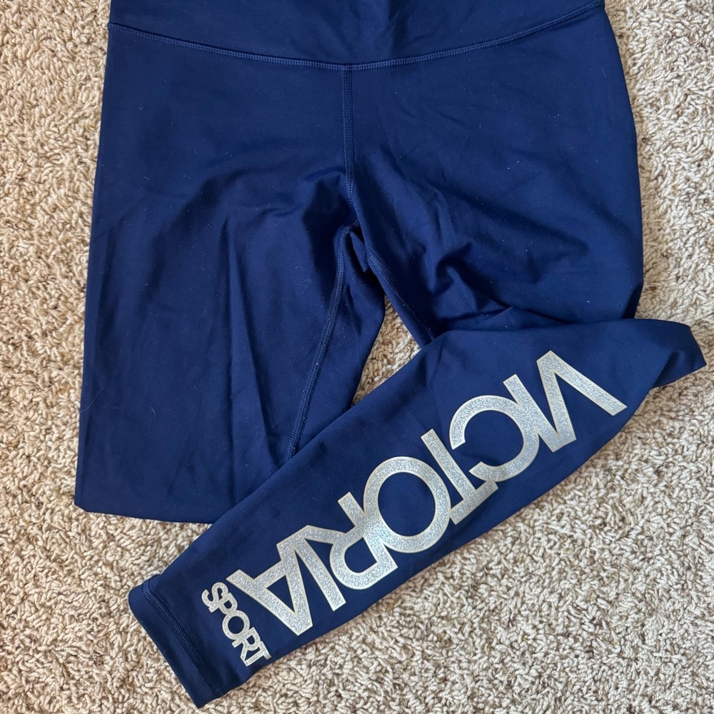 Victoria Sport Knockout Navy Ankle Leggings Women's S Stretch Activewear